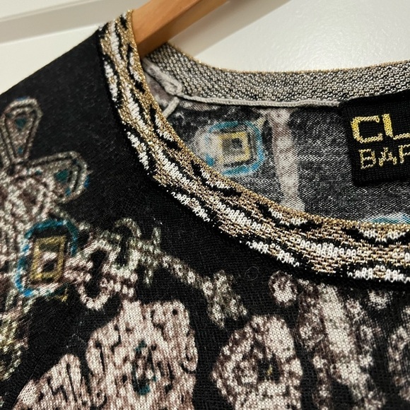 Vintage Custo Barcelona Metallic Grande Jewel Sweater Wool Lightweight / Med - Picture 2 of 12